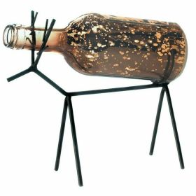 Stylized Reindeer Mercury Glass Bottle Light