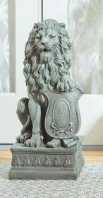 Lion with Shield Garden Statue