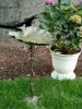 Iron Leaf Design Verdigris Birdbath