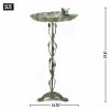 Iron Leaf Design Verdigris Birdbath