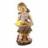 Little Girl Feeding Birds Solar Garden Light