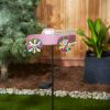 Pink Pick-Up Truck Solar Lighted Garden Stake