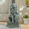 Lion with Shield Garden Statue