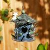 Whimsical Blue Metal Birdhouse